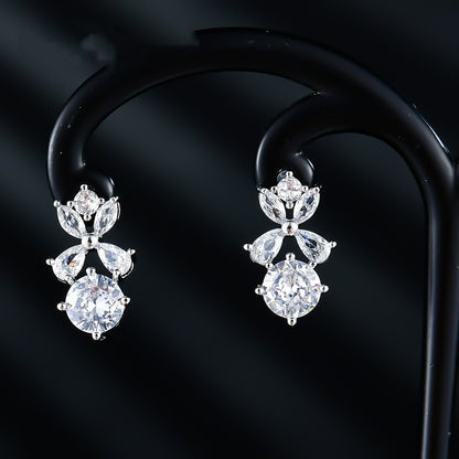 New Women's Ornament Bridal Necklace Earrings Jewelry Suit